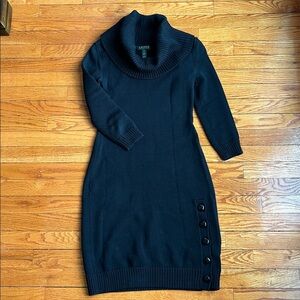 Lauren Ralph Lauren Knit 3/4 Sleeve Dress Black Size XS